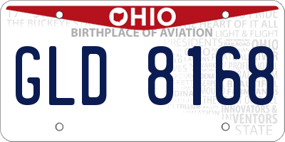 OH license plate GLD8168