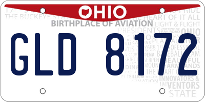 OH license plate GLD8172
