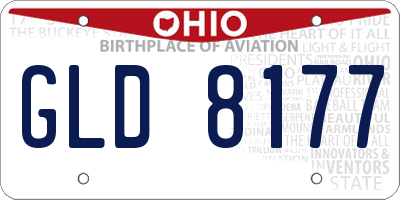 OH license plate GLD8177