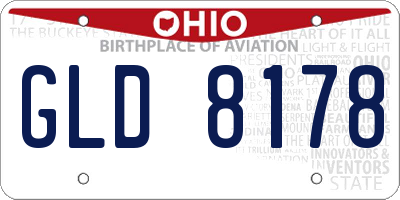 OH license plate GLD8178