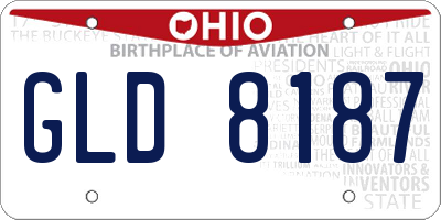 OH license plate GLD8187