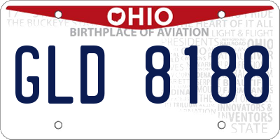 OH license plate GLD8188