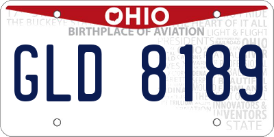 OH license plate GLD8189