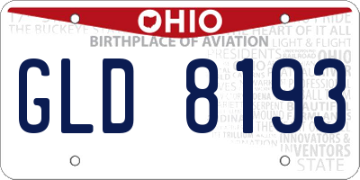OH license plate GLD8193