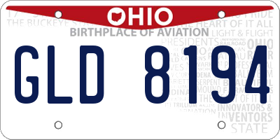 OH license plate GLD8194