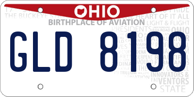 OH license plate GLD8198