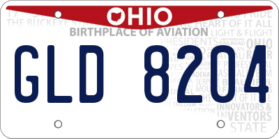 OH license plate GLD8204