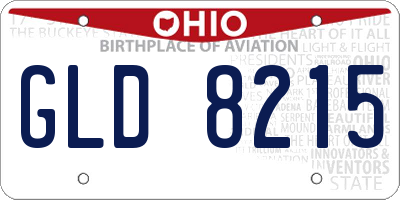 OH license plate GLD8215