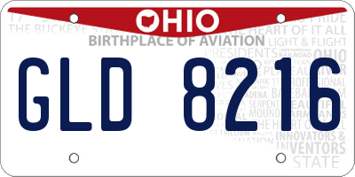 OH license plate GLD8216