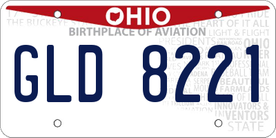 OH license plate GLD8221