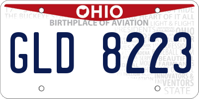 OH license plate GLD8223