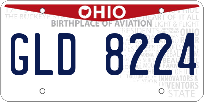 OH license plate GLD8224