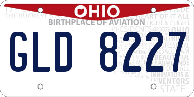 OH license plate GLD8227