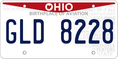 OH license plate GLD8228