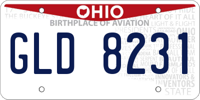 OH license plate GLD8231