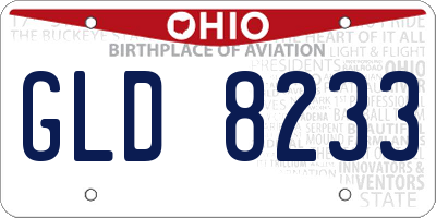 OH license plate GLD8233