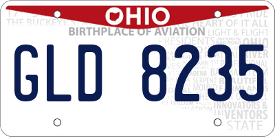 OH license plate GLD8235