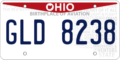 OH license plate GLD8238