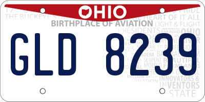 OH license plate GLD8239