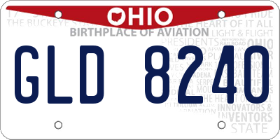 OH license plate GLD8240