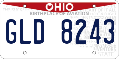 OH license plate GLD8243
