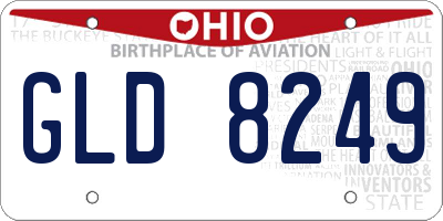 OH license plate GLD8249