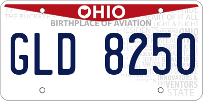 OH license plate GLD8250