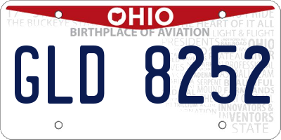 OH license plate GLD8252