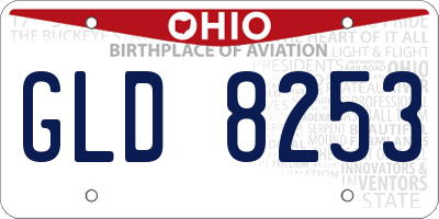 OH license plate GLD8253