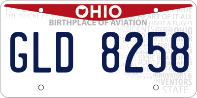 OH license plate GLD8258