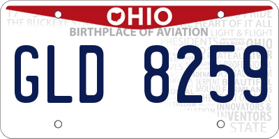 OH license plate GLD8259