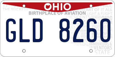 OH license plate GLD8260