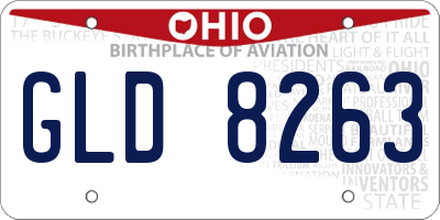 OH license plate GLD8263