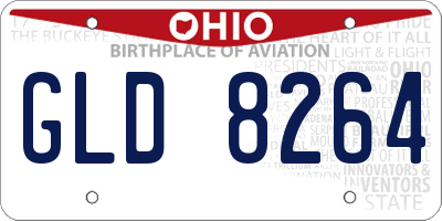 OH license plate GLD8264
