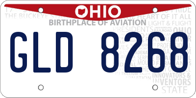 OH license plate GLD8268