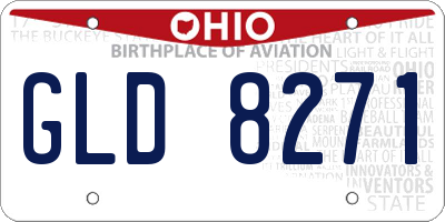 OH license plate GLD8271