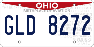 OH license plate GLD8272