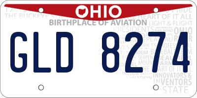 OH license plate GLD8274