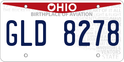 OH license plate GLD8278