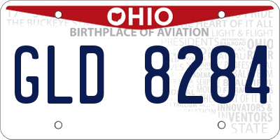 OH license plate GLD8284