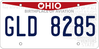 OH license plate GLD8285