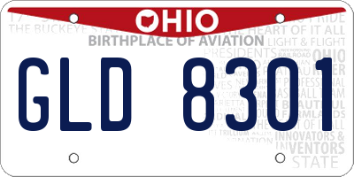 OH license plate GLD8301