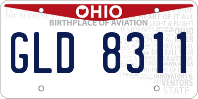 OH license plate GLD8311