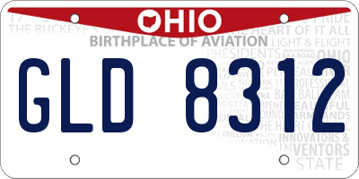OH license plate GLD8312