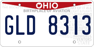 OH license plate GLD8313
