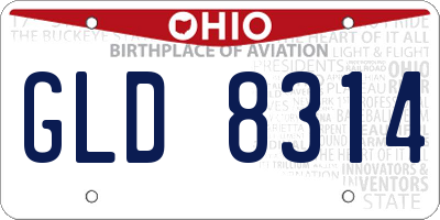 OH license plate GLD8314