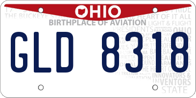 OH license plate GLD8318