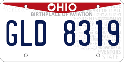 OH license plate GLD8319