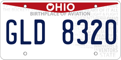 OH license plate GLD8320