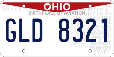 OH license plate GLD8321